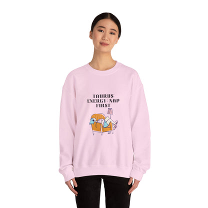 Taurus Nap Sweatshirt: Cozy Zodiac Crewneck for Astrology Lovers, Perfect Gift for Birthdays, Relaxation, and Home