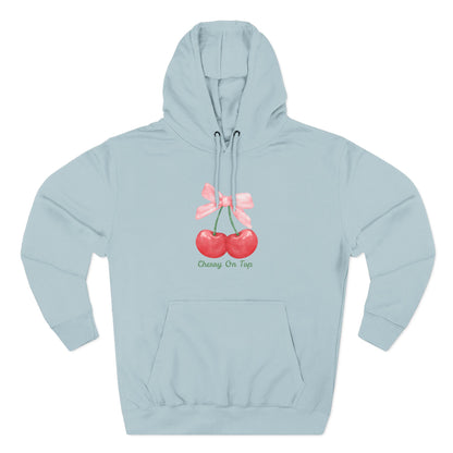 Cute Cherry Fleece Hoodie, Cozy Sweatshirt, Gift for Her, Trendy Outfit, Cute Cherries Design, Perfect for Casual Wear