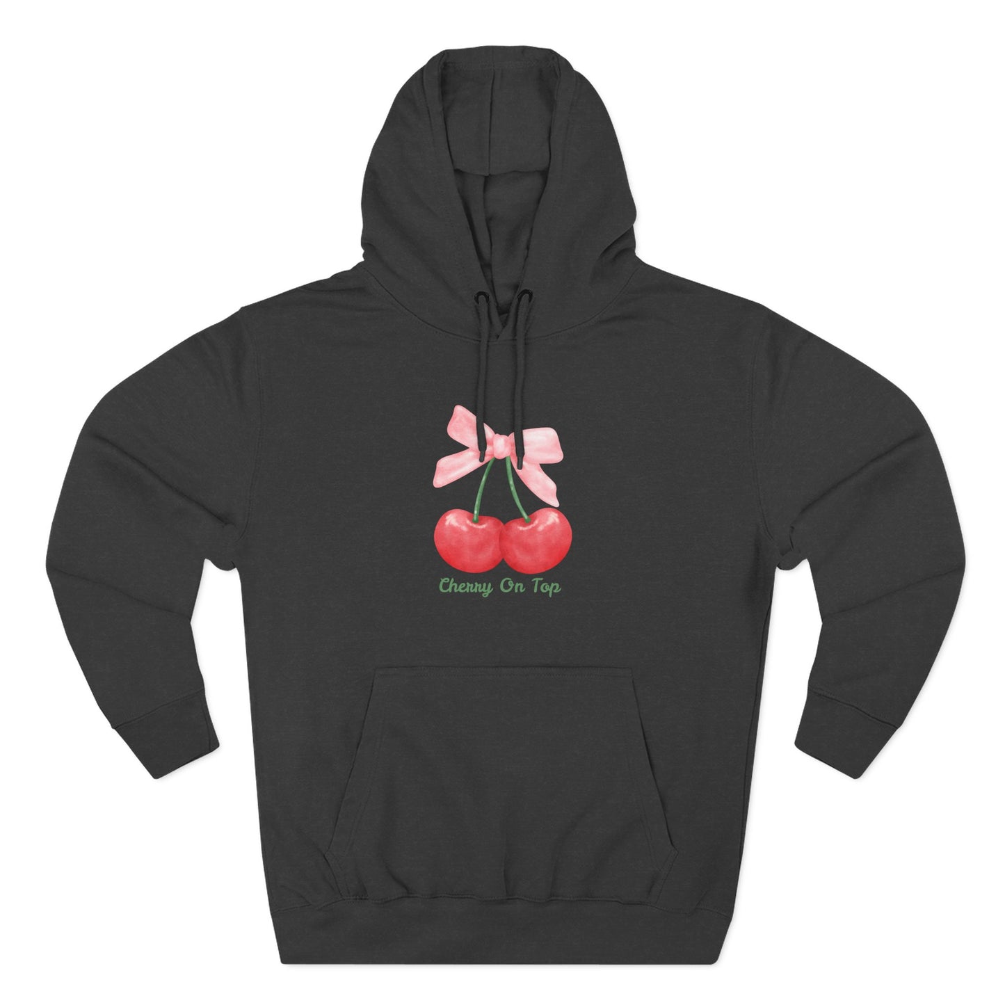 Cute Cherry Fleece Hoodie, Cozy Sweatshirt, Gift for Her, Trendy Outfit, Cute Cherries Design, Perfect for Casual Wear