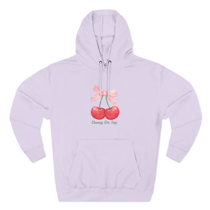 Cute Cherry Fleece Hoodie, Cozy Sweatshirt, Gift for Her, Trendy Outfit, Cute Cherries Design, Perfect for Casual Wear