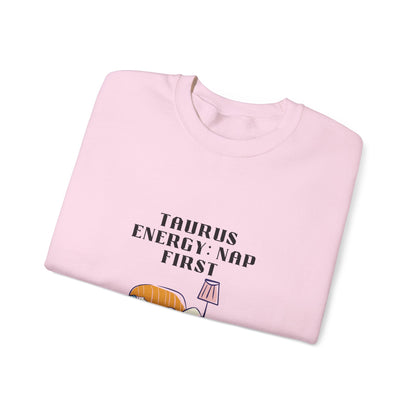 Taurus Nap Sweatshirt: Cozy Zodiac Crewneck for Astrology Lovers, Perfect Gift for Birthdays, Relaxation, and Home