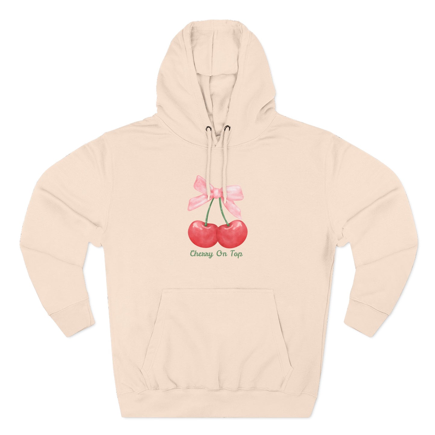 Cute Cherry Fleece Hoodie, Cozy Sweatshirt, Gift for Her, Trendy Outfit, Cute Cherries Design, Perfect for Casual Wear