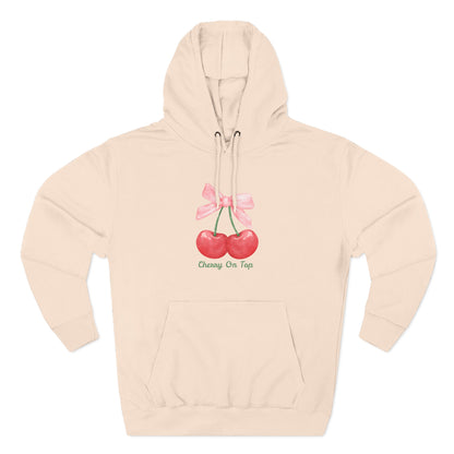 Cute Cherry Fleece Hoodie, Cozy Sweatshirt, Gift for Her, Trendy Outfit, Cute Cherries Design, Perfect for Casual Wear