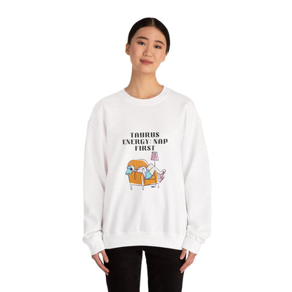 Taurus Nap Sweatshirt: Cozy Zodiac Crewneck for Astrology Lovers, Perfect Gift for Birthdays, Relaxation, and Home