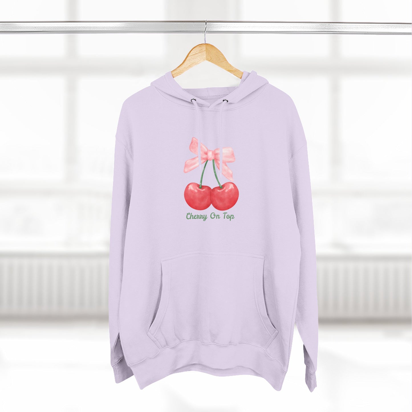 Cute Cherry Fleece Hoodie, Cozy Sweatshirt, Gift for Her, Trendy Outfit, Cute Cherries Design, Perfect for Casual Wear