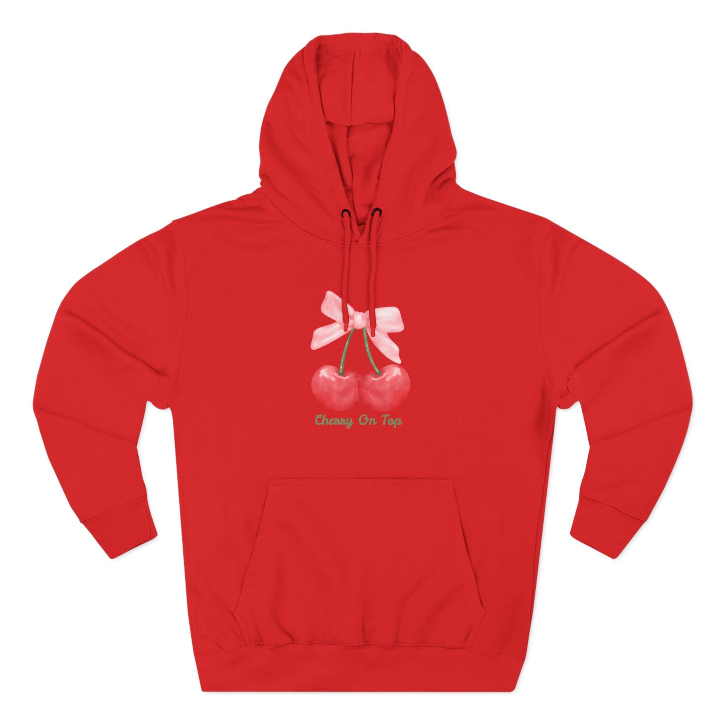 Cute Cherry Fleece Hoodie, Cozy Sweatshirt, Gift for Her, Trendy Outfit, Cute Cherries Design, Perfect for Casual Wear