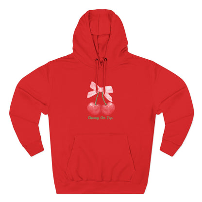 Cute Cherry Fleece Hoodie, Cozy Sweatshirt, Gift for Her, Trendy Outfit, Cute Cherries Design, Perfect for Casual Wear