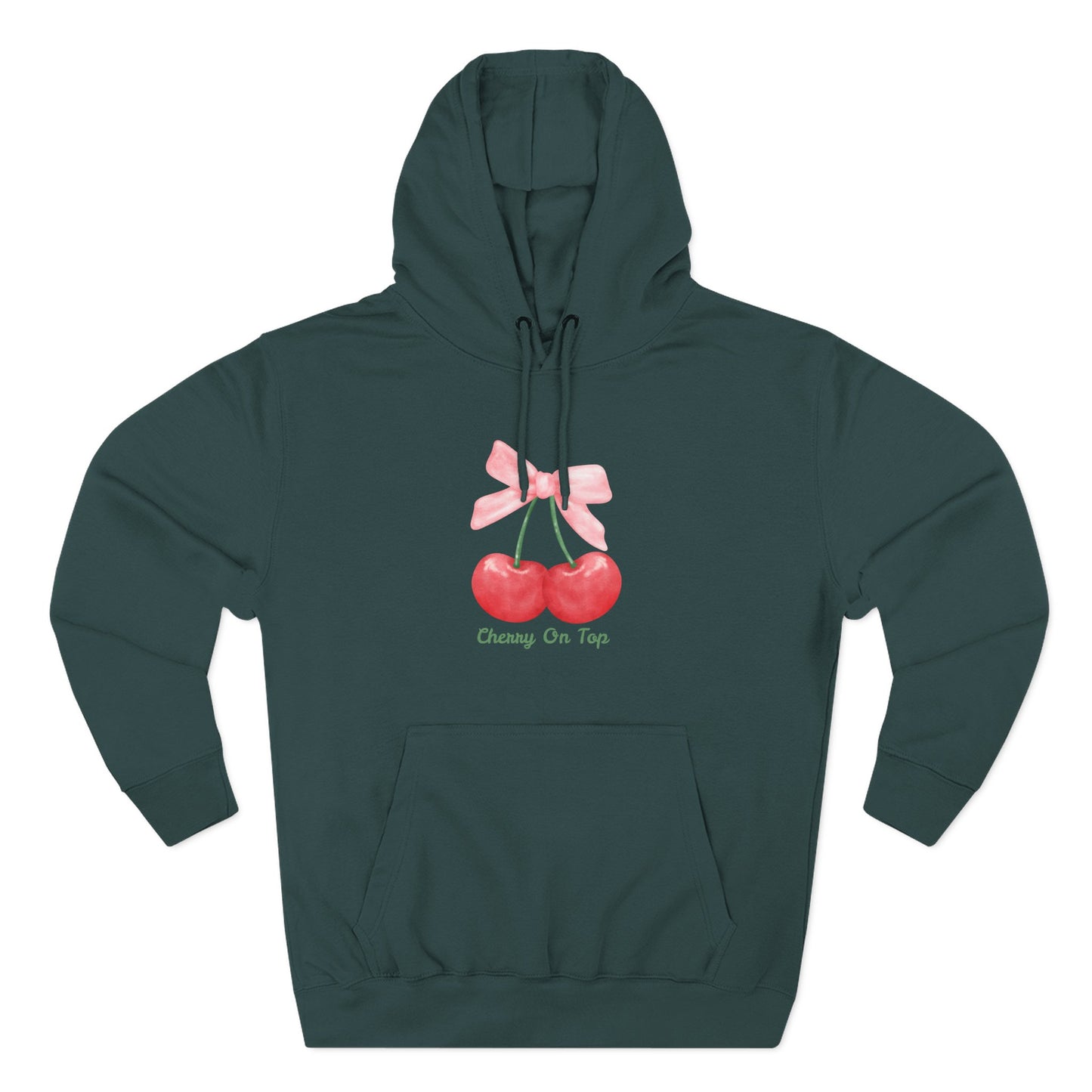 Cute Cherry Fleece Hoodie, Cozy Sweatshirt, Gift for Her, Trendy Outfit, Cute Cherries Design, Perfect for Casual Wear