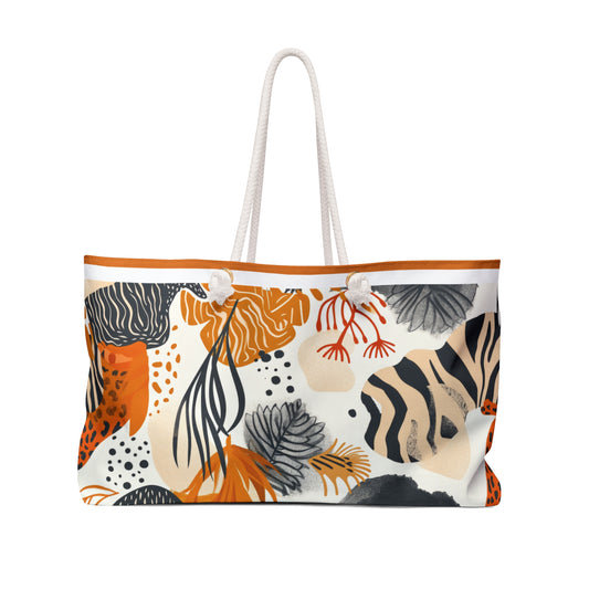 Stylish Weekender Bag with Abstract Floral Design, Travel Tote, Beach Bag, Overnight Bag, Gym Bag, Practical Gift