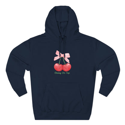 Cute Cherry Fleece Hoodie, Cozy Sweatshirt, Gift for Her, Trendy Outfit, Cute Cherries Design, Perfect for Casual Wear