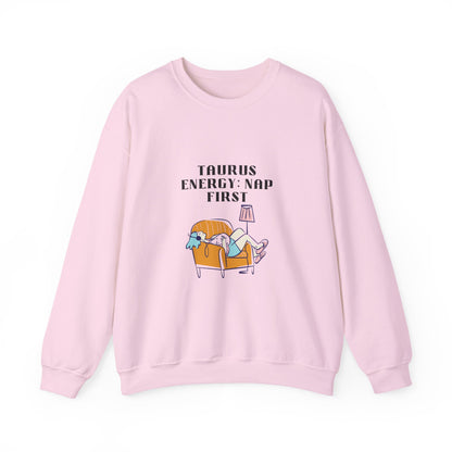 Taurus Nap Sweatshirt: Cozy Zodiac Crewneck for Astrology Lovers, Perfect Gift for Birthdays, Relaxation, and Home