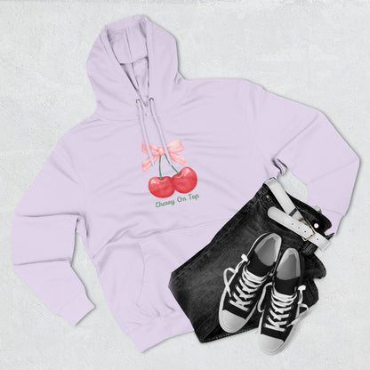 Cute Cherry Fleece Hoodie, Cozy Sweatshirt, Gift for Her, Trendy Outfit, Cute Cherries Design, Perfect for Casual Wear