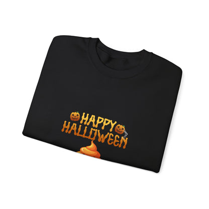 Halloween Sweatshirt, Unisex Crewneck with Pumpkin Design, Cozy Fall Apparel, Seasonal Gift for Halloween, Party Wear, Fun Costume