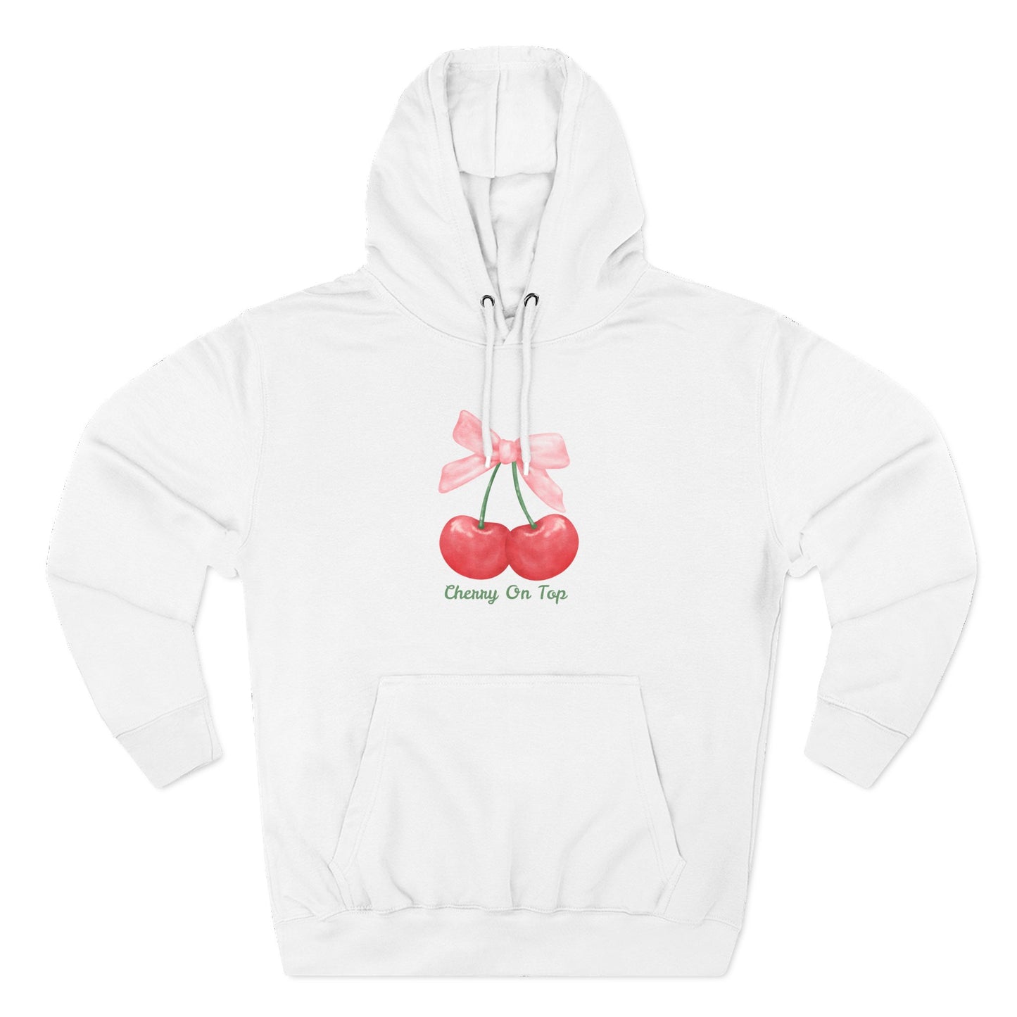 Cute Cherry Fleece Hoodie, Cozy Sweatshirt, Gift for Her, Trendy Outfit, Cute Cherries Design, Perfect for Casual Wear