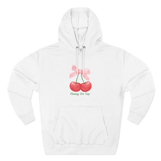Cute Cherry Fleece Hoodie, Cozy Sweatshirt, Gift for Her, Trendy Outfit, Cute Cherries Design, Perfect for Casual Wear