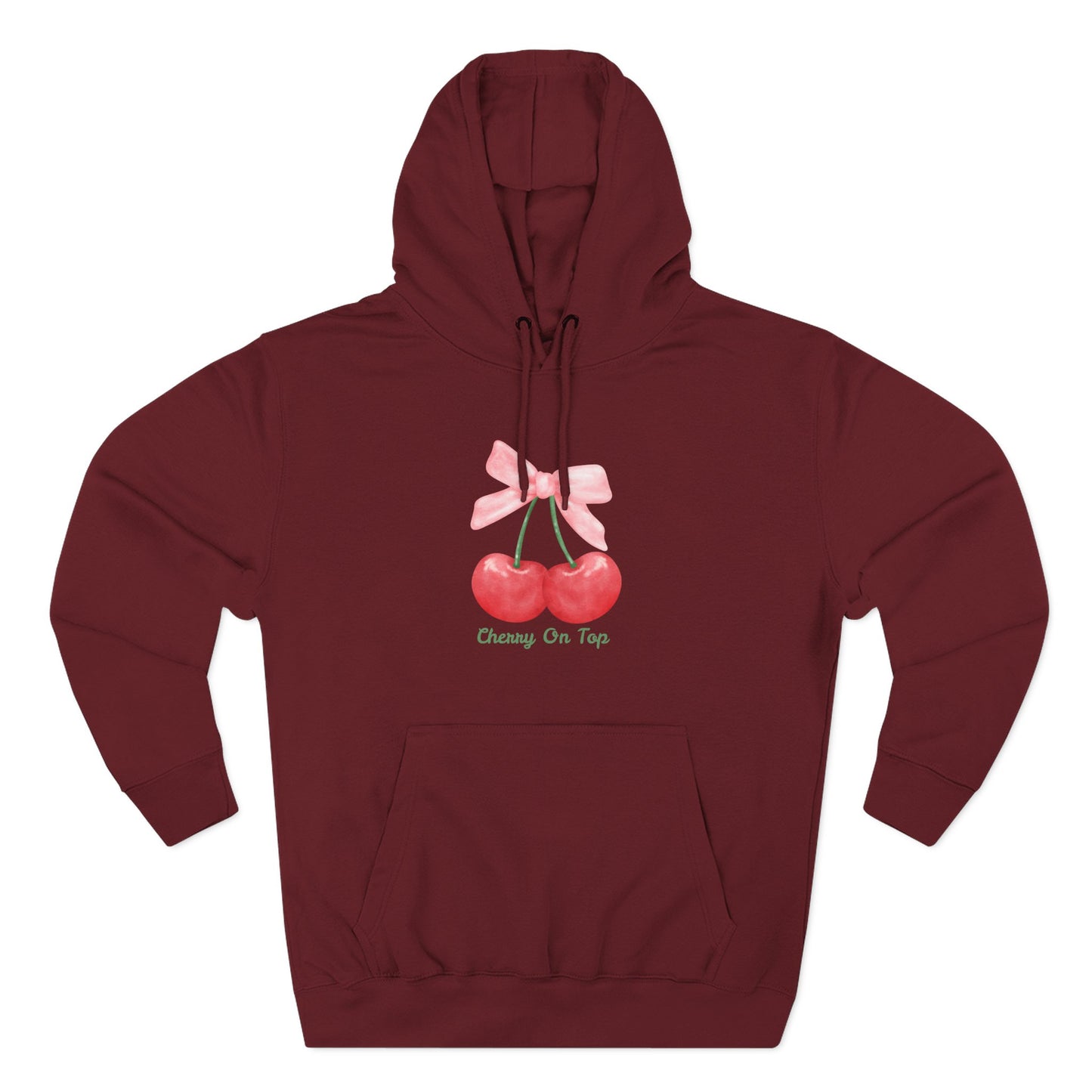 Cute Cherry Fleece Hoodie, Cozy Sweatshirt, Gift for Her, Trendy Outfit, Cute Cherries Design, Perfect for Casual Wear