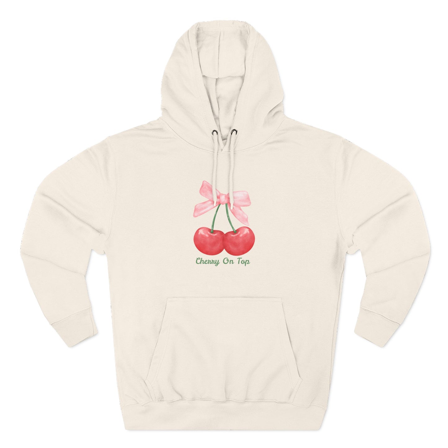 Cute Cherry Fleece Hoodie, Cozy Sweatshirt, Gift for Her, Trendy Outfit, Cute Cherries Design, Perfect for Casual Wear