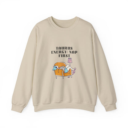 Taurus Nap Sweatshirt: Cozy Zodiac Crewneck for Astrology Lovers, Perfect Gift for Birthdays, Relaxation, and Home