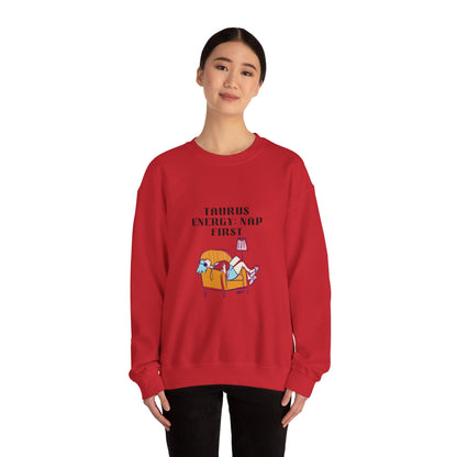 Taurus Nap Sweatshirt: Cozy Zodiac Crewneck for Astrology Lovers, Perfect Gift for Birthdays, Relaxation, and Home