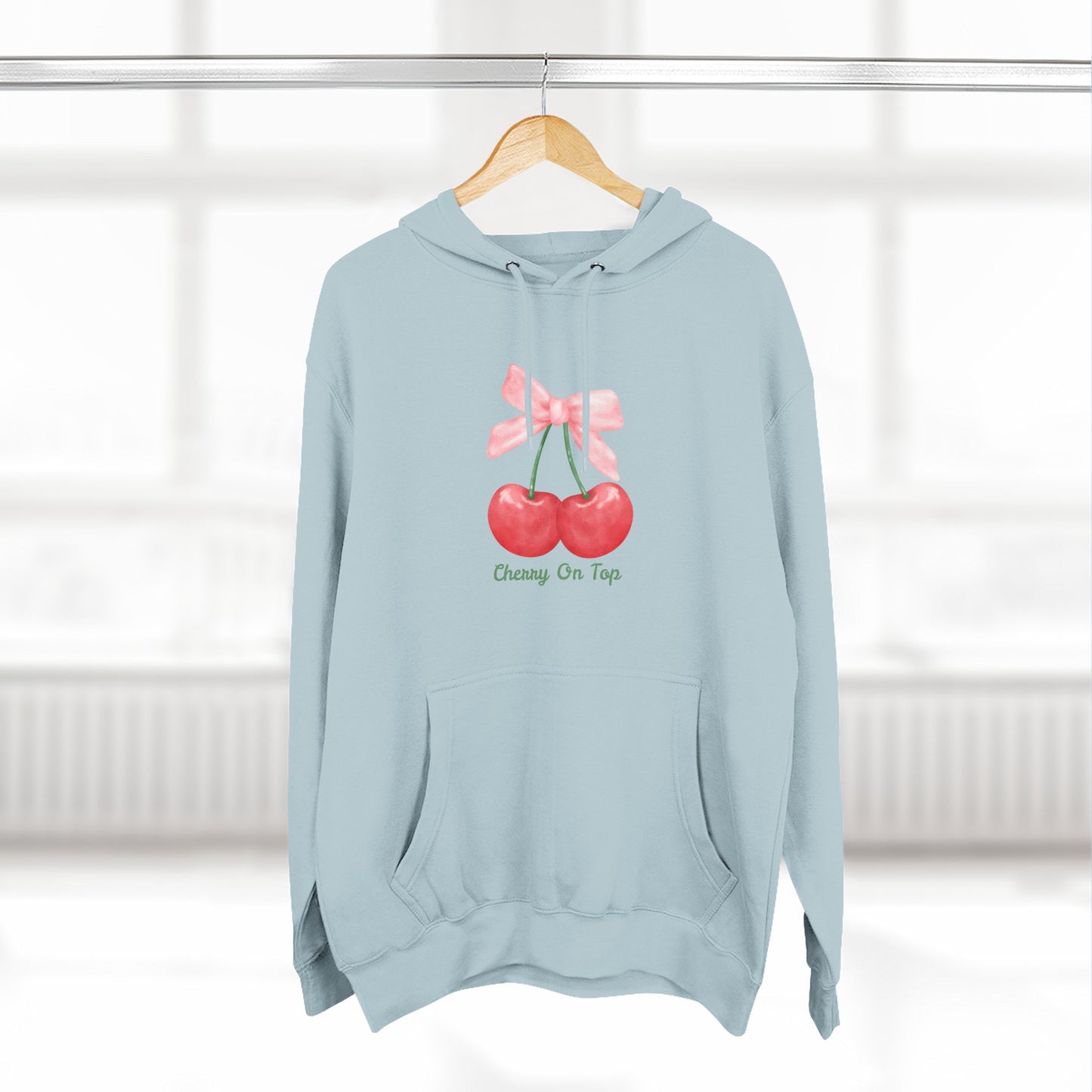 Cute Cherry Fleece Hoodie, Cozy Sweatshirt, Gift for Her, Trendy Outfit, Cute Cherries Design, Perfect for Casual Wear