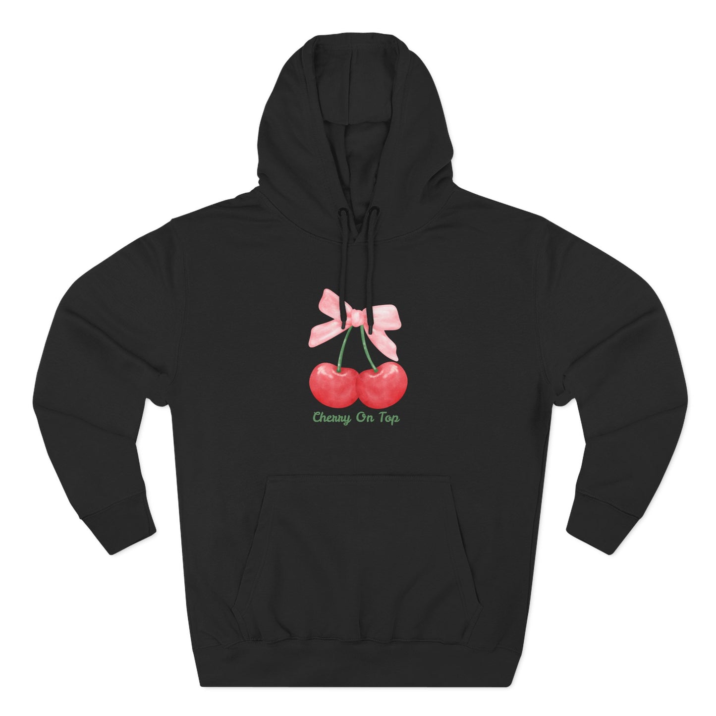 Cute Cherry Fleece Hoodie, Cozy Sweatshirt, Gift for Her, Trendy Outfit, Cute Cherries Design, Perfect for Casual Wear