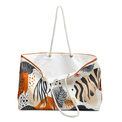 Stylish Weekender Bag with Abstract Floral Design, Travel Tote, Beach Bag, Overnight Bag, Gym Bag, Practical Gift